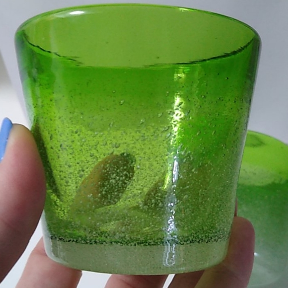 Green Blown Glass Votive Candle Holders - Picture 6 of 6